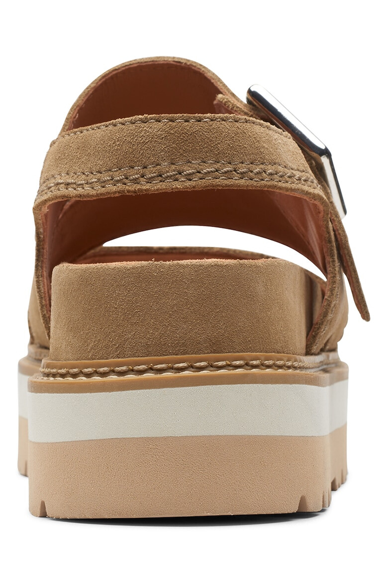 Clarks Sandale din piele intoarsa cu talpa wedge - Pled.ro