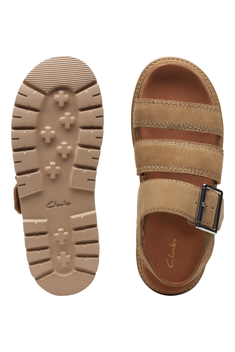 Clarks Sandale din piele intoarsa cu talpa wedge - Pled.ro