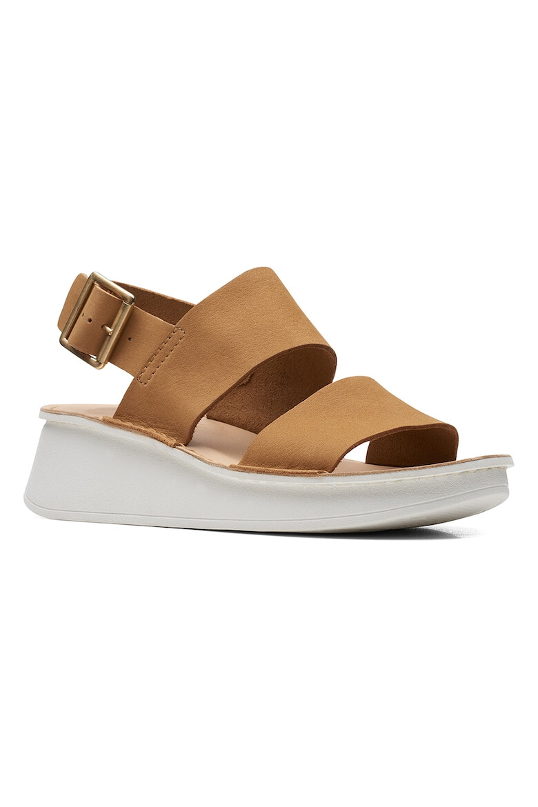 Clarks Sandale din piele nabuc cu talpa wedge - Pled.ro