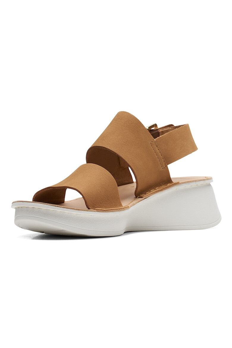 Clarks Sandale din piele nabuc cu talpa wedge - Pled.ro