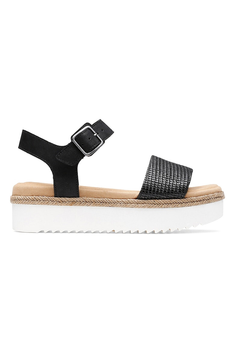 Clarks Sandale flatform de piele cu aplicatie de iuta Lana Shore - Pled.ro