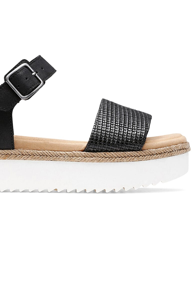 Clarks Sandale flatform de piele cu aplicatie de iuta Lana Shore - Pled.ro