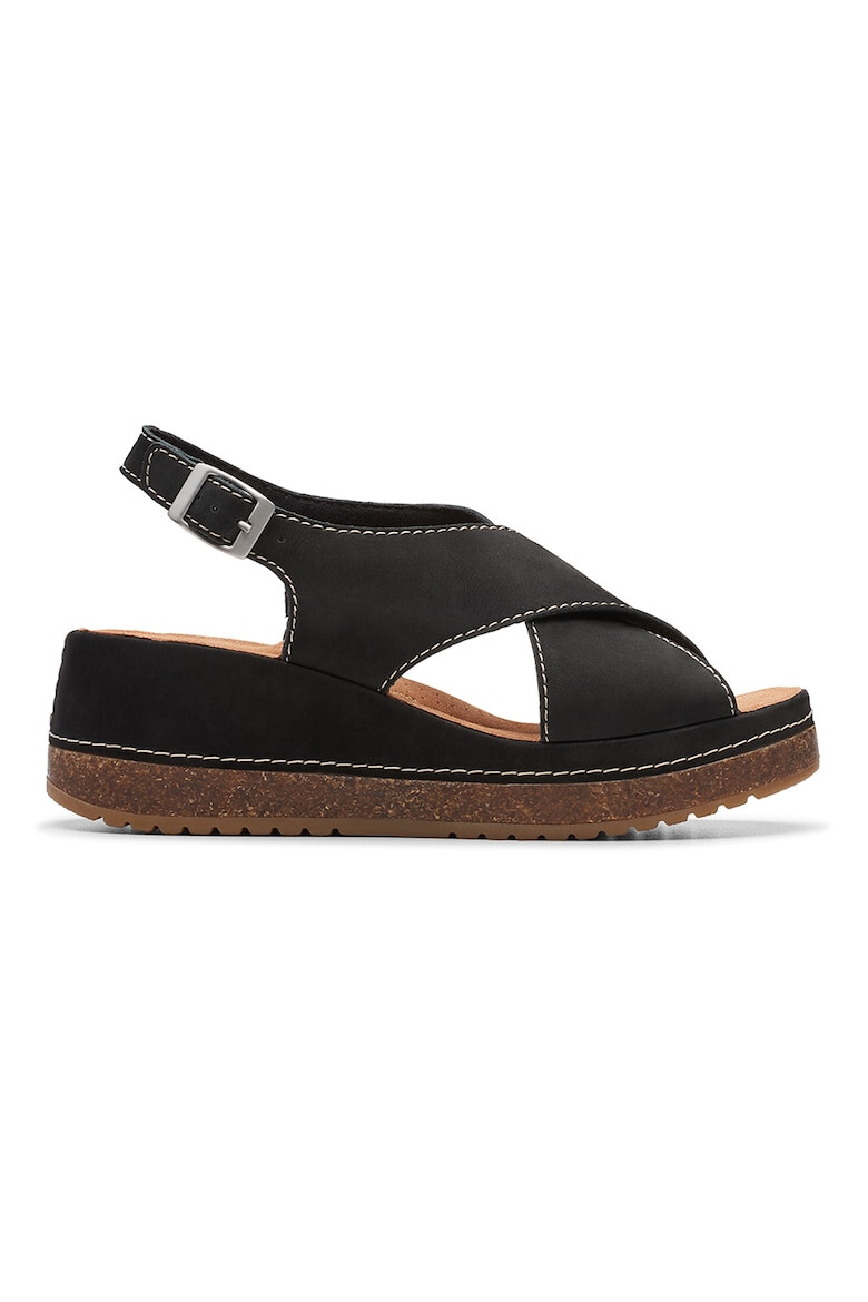 Clarks Sandale flatform de piele nabuc Kassandra Step - Pled.ro