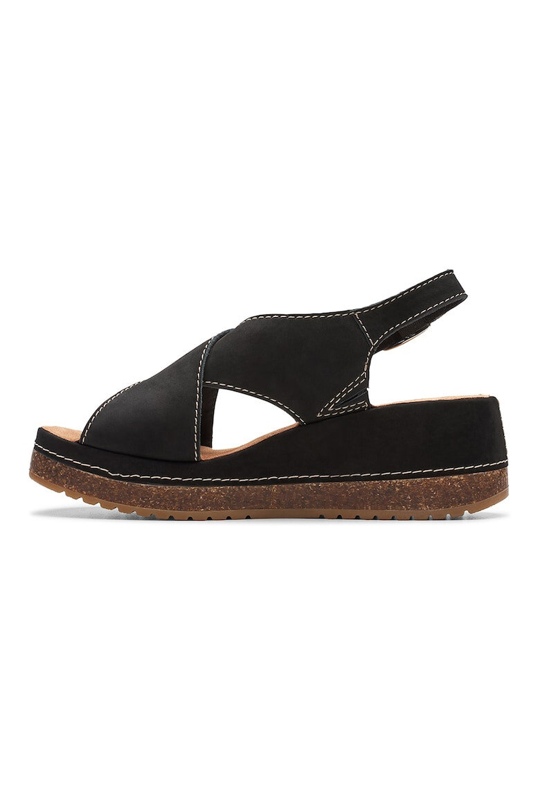 Clarks Sandale flatform de piele nabuc Kassandra Step - Pled.ro