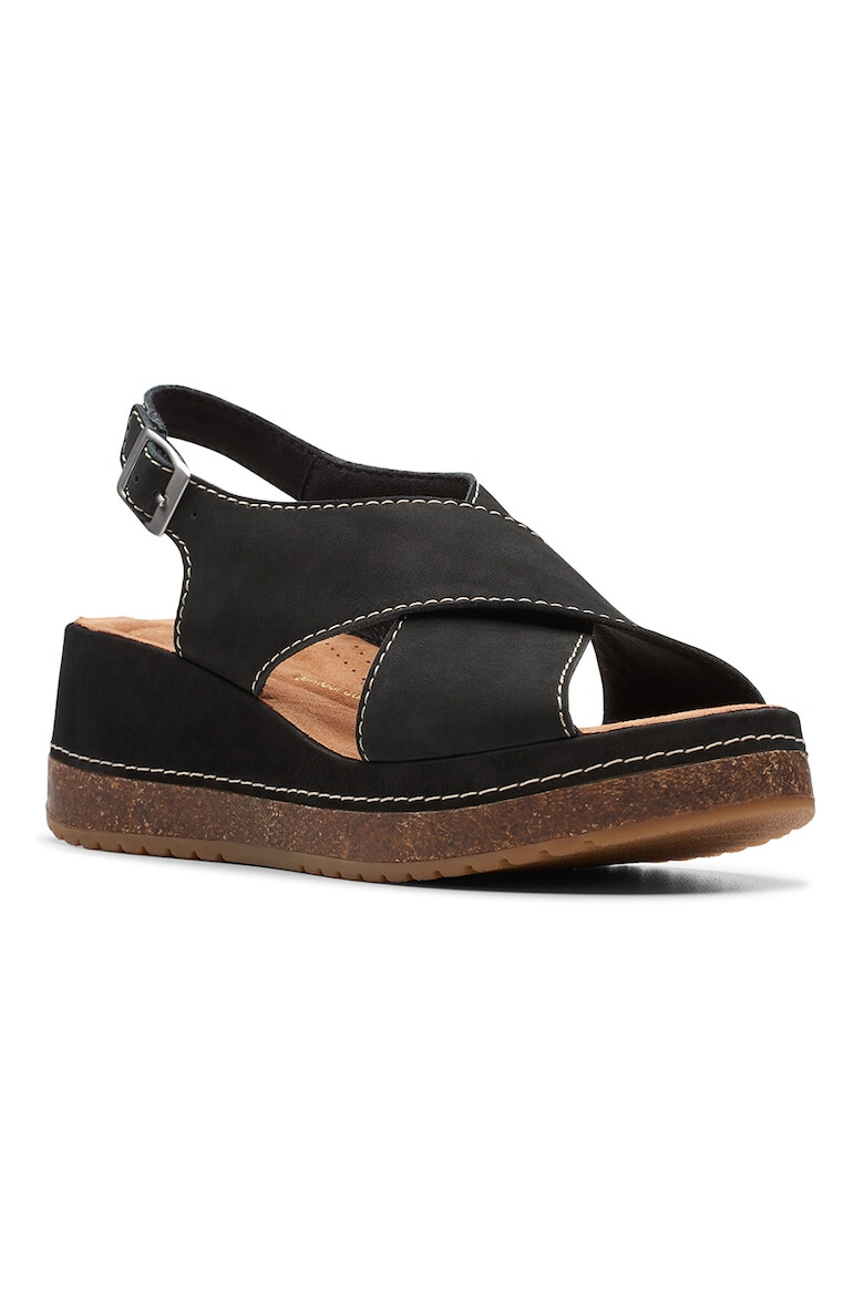 Clarks Sandale flatform de piele nabuc Kassandra Step - Pled.ro