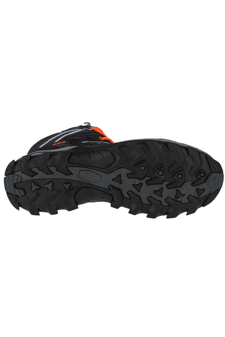 CMP Bocanci trekking pentru barbati Rigel Mid WP Piele intoarsa Negru/Portocaliu - Pled.ro