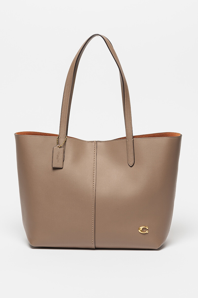 Coach . Geanta tote de piele cu logo North - Pled.ro