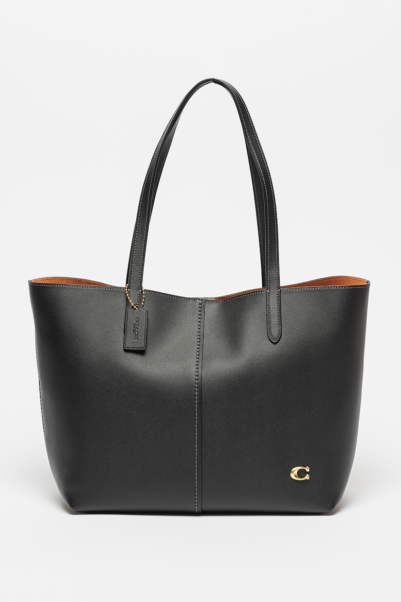 Coach . Geanta tote de piele cu logo North - Pled.ro