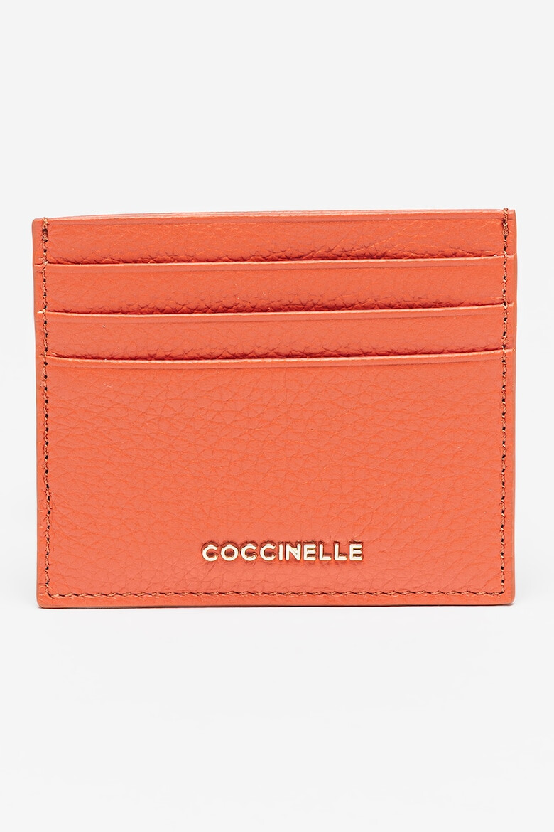 COCCINELLE Portcart de piele cu aspect granulat - Pled.ro