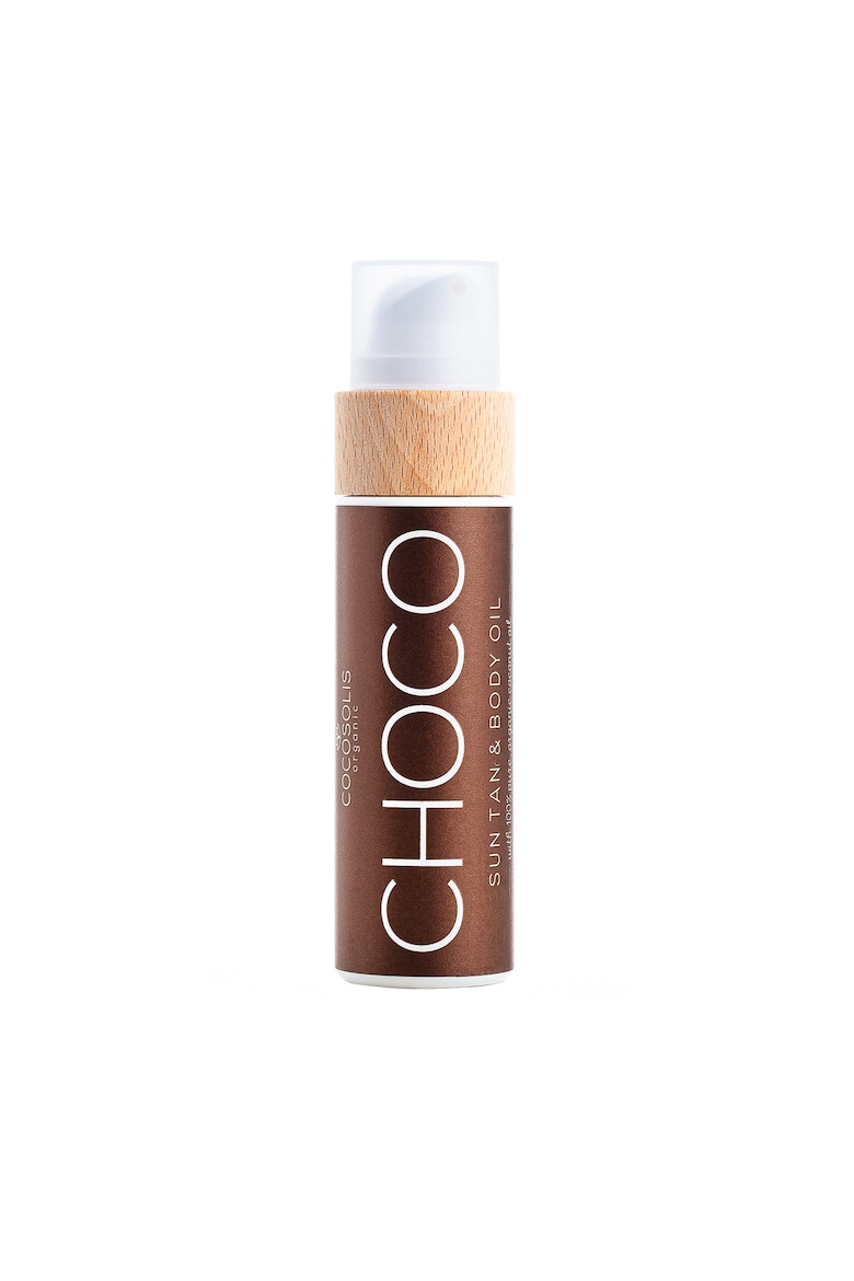 COCOSOLIS Ulei de bronzat de ciocolata organic CHOCO Sun Tan & Body Oil pentru piele hidratata si radianta 110 ml - Pled.ro