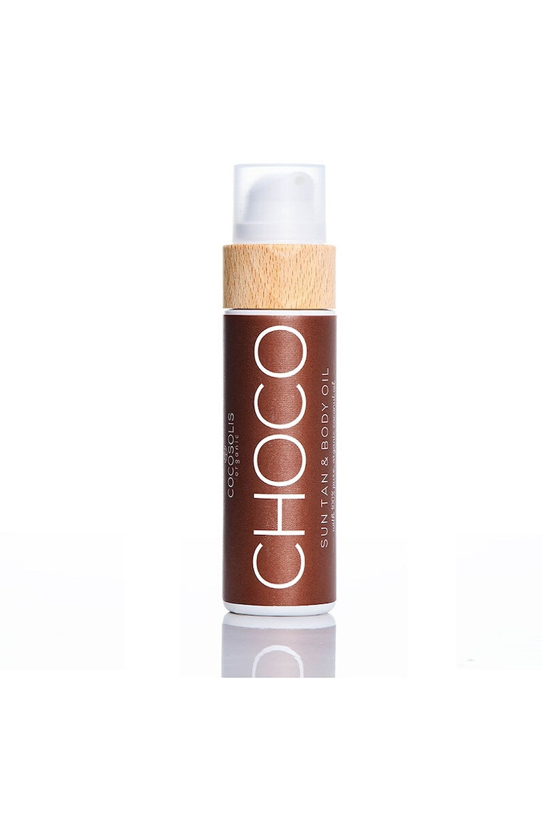 COCOSOLIS Ulei de bronzat de ciocolata organic CHOCO Sun Tan & Body Oil pentru piele hidratata si radianta 110 ml - Pled.ro