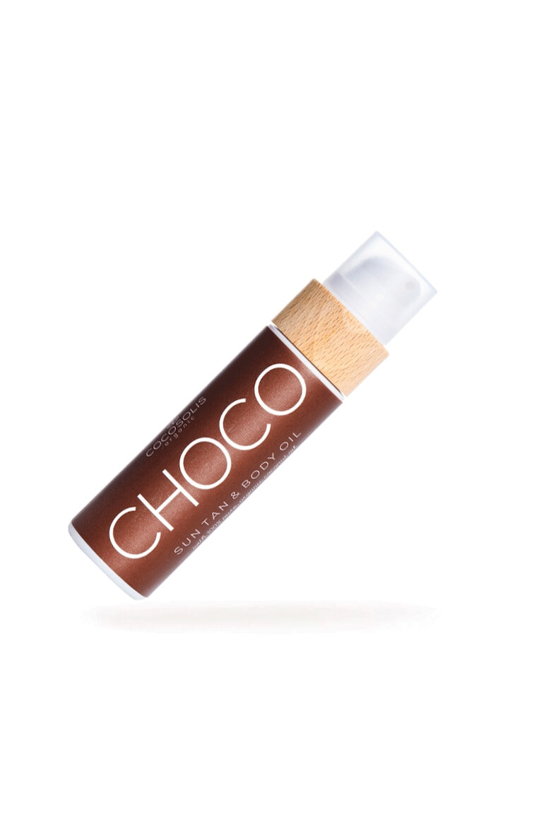 COCOSOLIS Ulei de bronzat de ciocolata organic CHOCO Sun Tan & Body Oil pentru piele hidratata si radianta 110 ml - Pled.ro