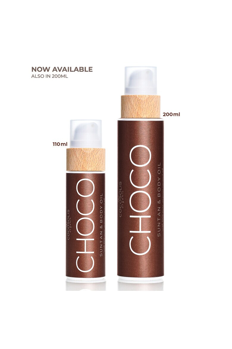 COCOSOLIS Ulei de bronzat de ciocolata organic CHOCO Sun Tan & Body Oil pentru piele hidratata si radianta 110 ml - Pled.ro