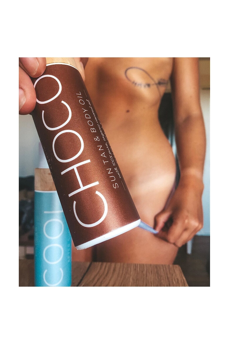 COCOSOLIS Ulei de bronzat de ciocolata organic CHOCO Sun Tan & Body Oil pentru piele hidratata si radianta 110 ml - Pled.ro