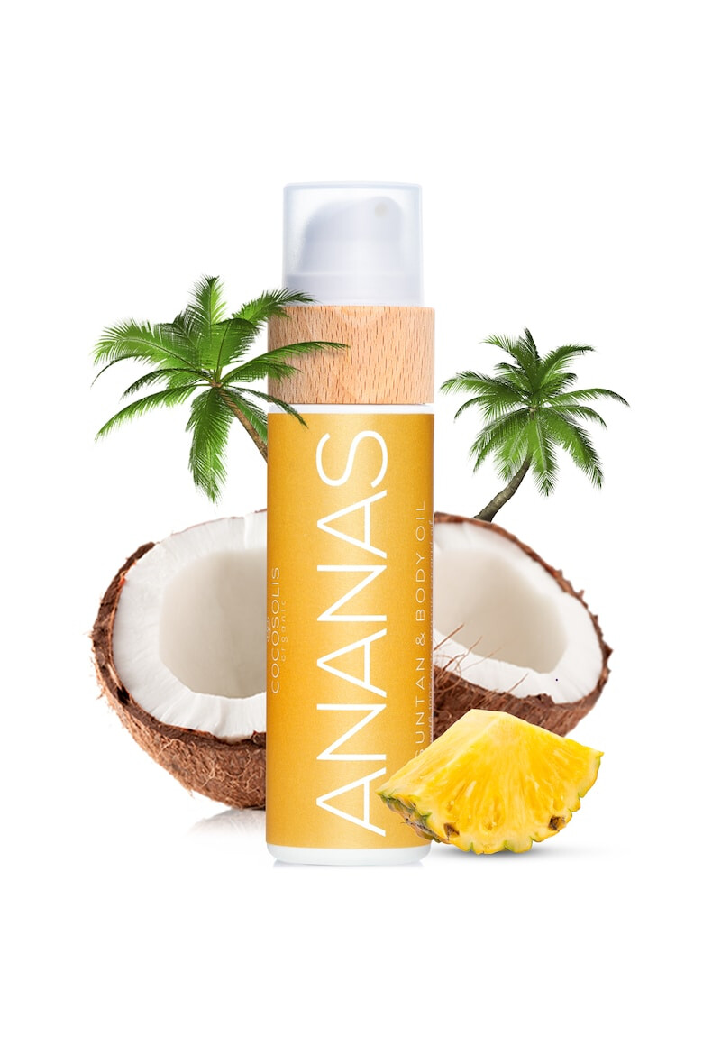 COCOSOLIS Ulei organic pentru bronzare rapida ANANAS Ulei pentru bronzare si corp 110 ml - Pled.ro