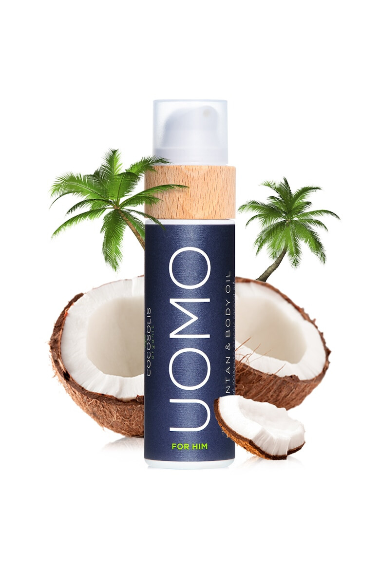 COCOSOLIS Ulei organic pentru bronzare rapida pentru barbati UOMO Ulei pentru bronzare si corp 110 ml - Pled.ro