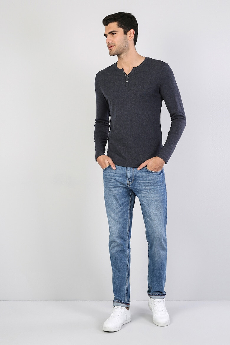 COLIN'S Bluza slim fit cu decolteu henley - Pled.ro