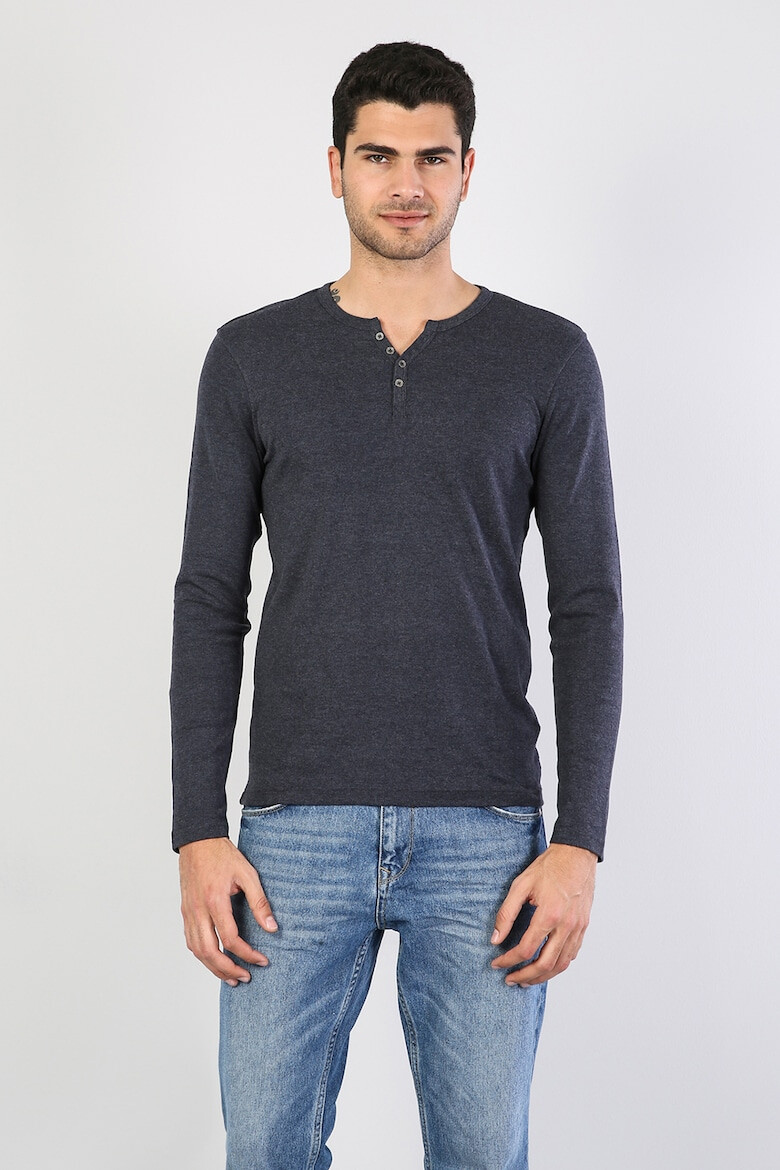 COLIN'S Bluza slim fit cu decolteu henley - Pled.ro