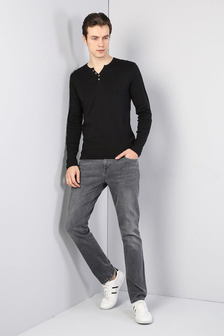 COLIN'S Bluza slim fit cu decolteu henley - Pled.ro