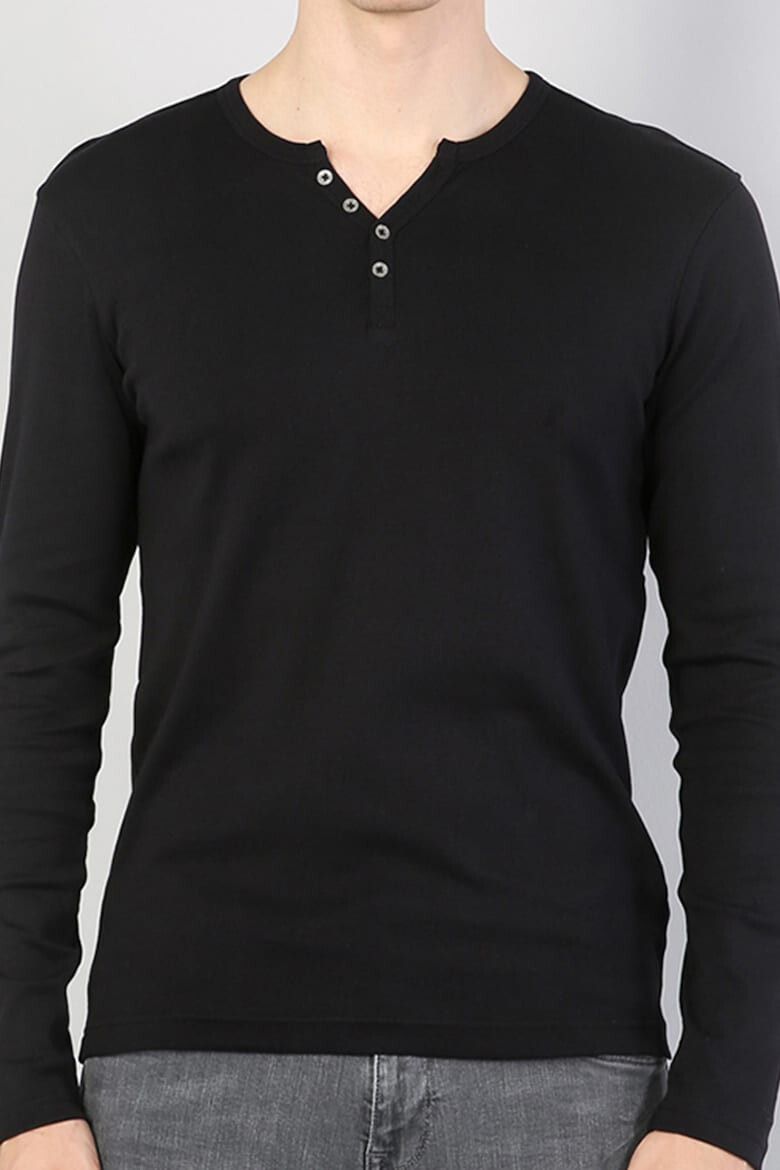 COLIN'S Bluza slim fit cu decolteu henley - Pled.ro