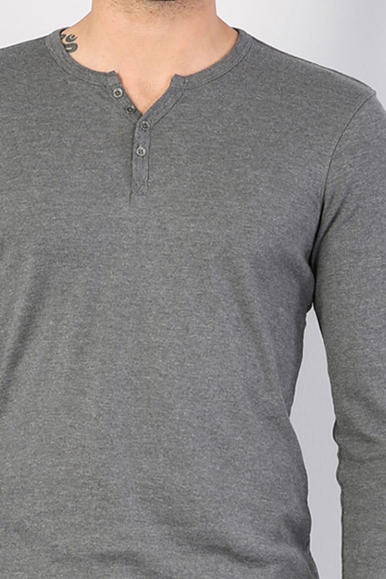 COLIN'S Bluza slim fit cu decolteu henley - Pled.ro