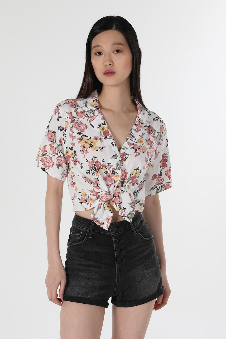 COLIN'S Camasa crop regular fit cu maneci scurte si model floral - Pled.ro