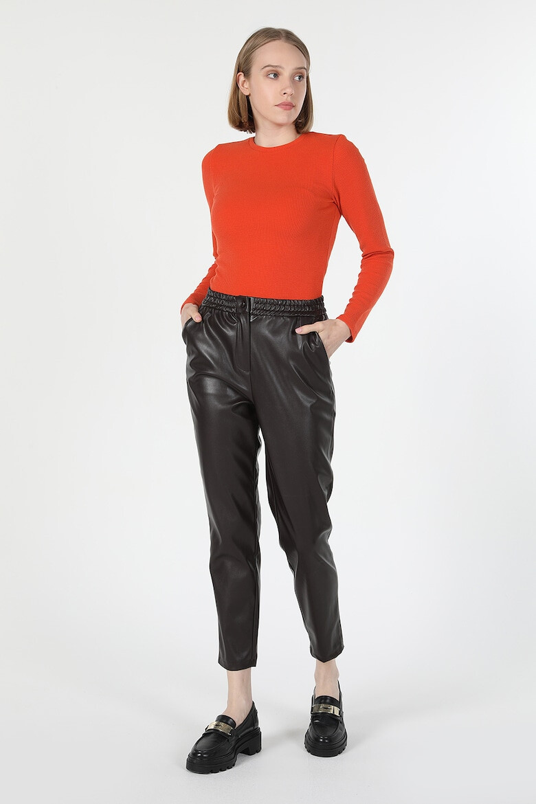 COLIN'S Pantaloni crop de piele ecologica - Pled.ro