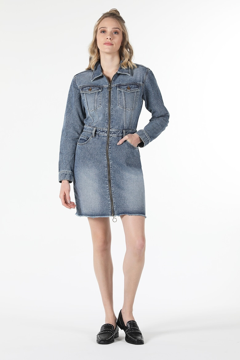 COLIN'S Rochie-camasa din denim cu fermoar - Pled.ro