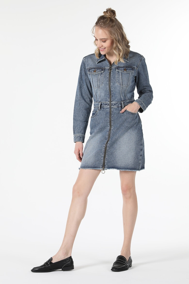 COLIN'S Rochie-camasa din denim cu fermoar - Pled.ro