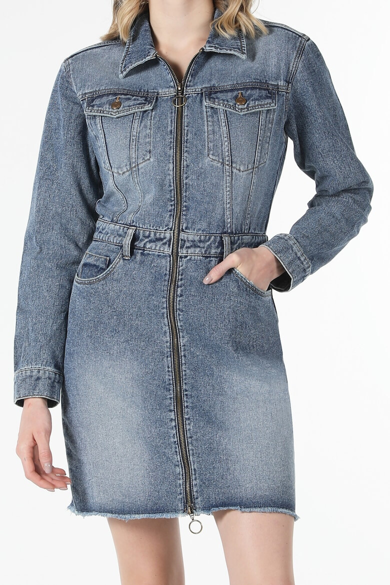 COLIN'S Rochie-camasa din denim cu fermoar - Pled.ro