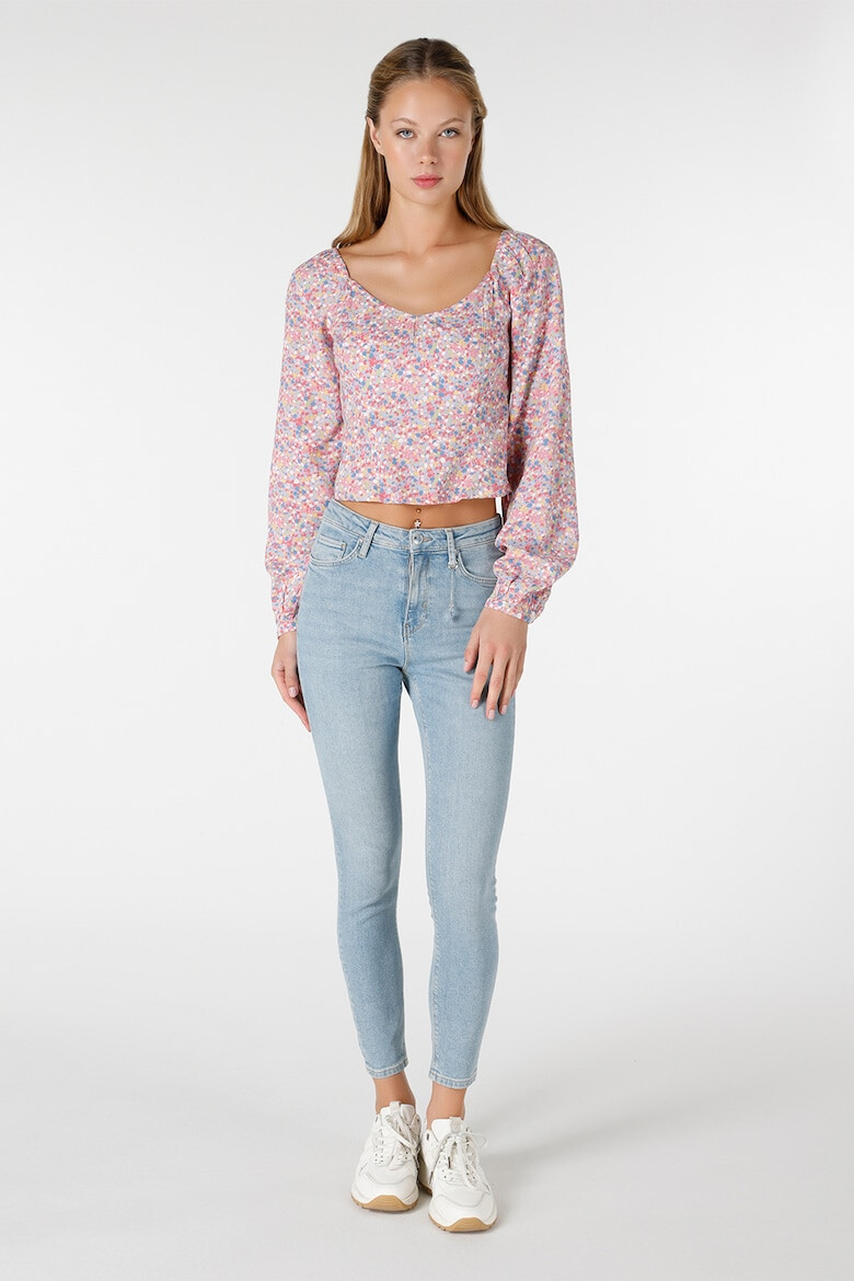 COLIN'S Bluza crop cu imprimeu floral - Pled.ro