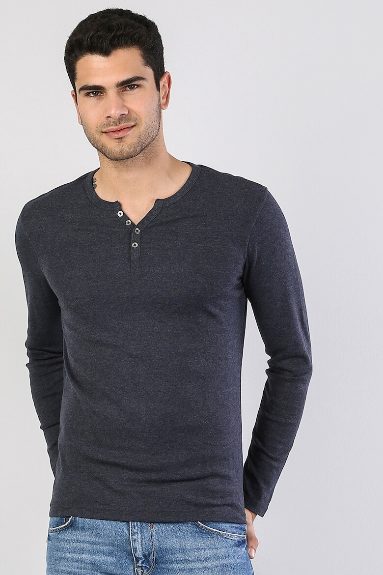 COLIN'S Bluza slim fit cu decolteu henley - Pled.ro