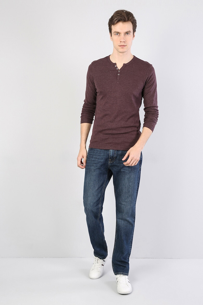 COLIN'S Bluza slim fit cu decolteu henley - Pled.ro