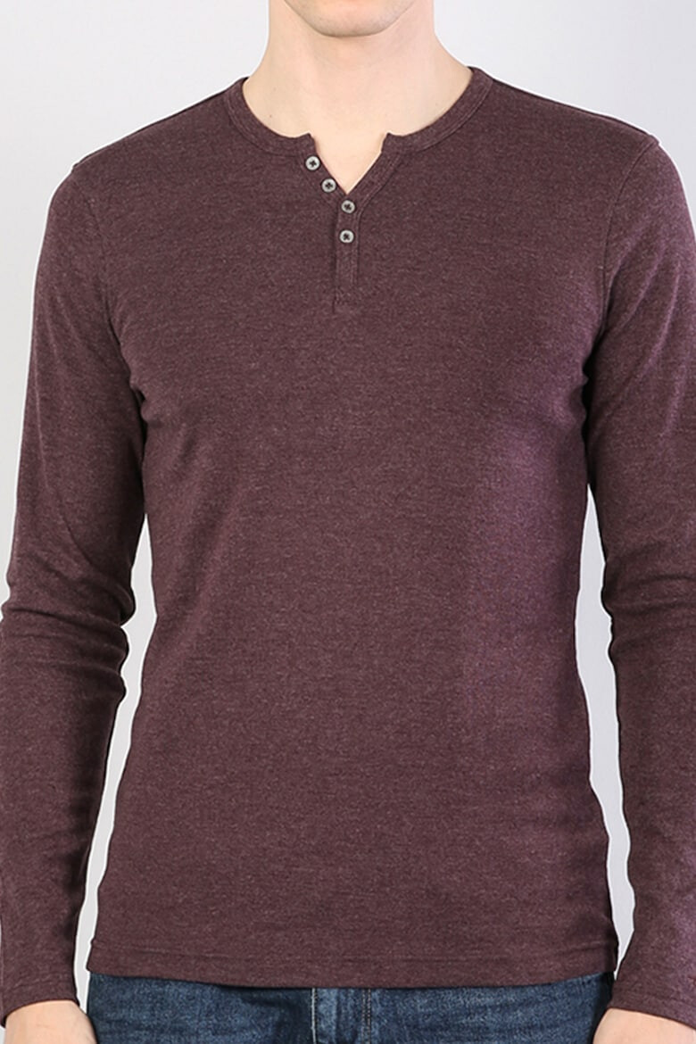 COLIN'S Bluza slim fit cu decolteu henley - Pled.ro