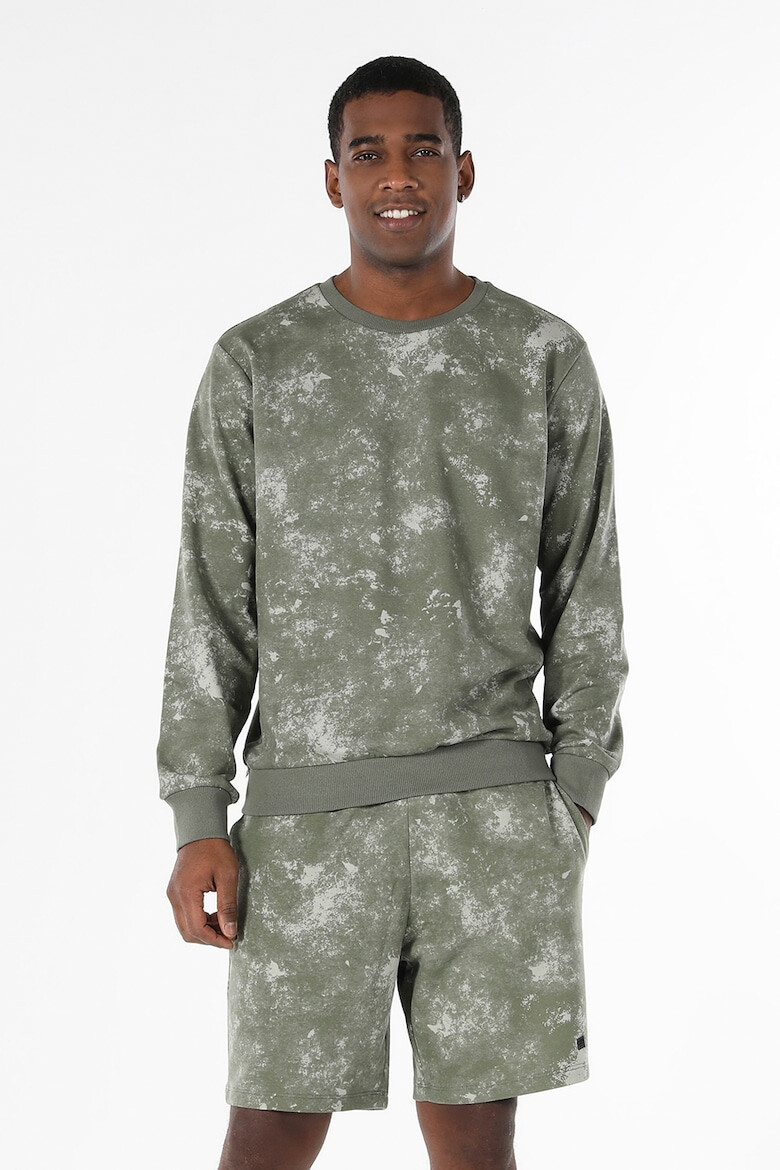 COLIN'S Bluza sport cu model tie-dye Alb prafuit Verde militar - Pled.ro