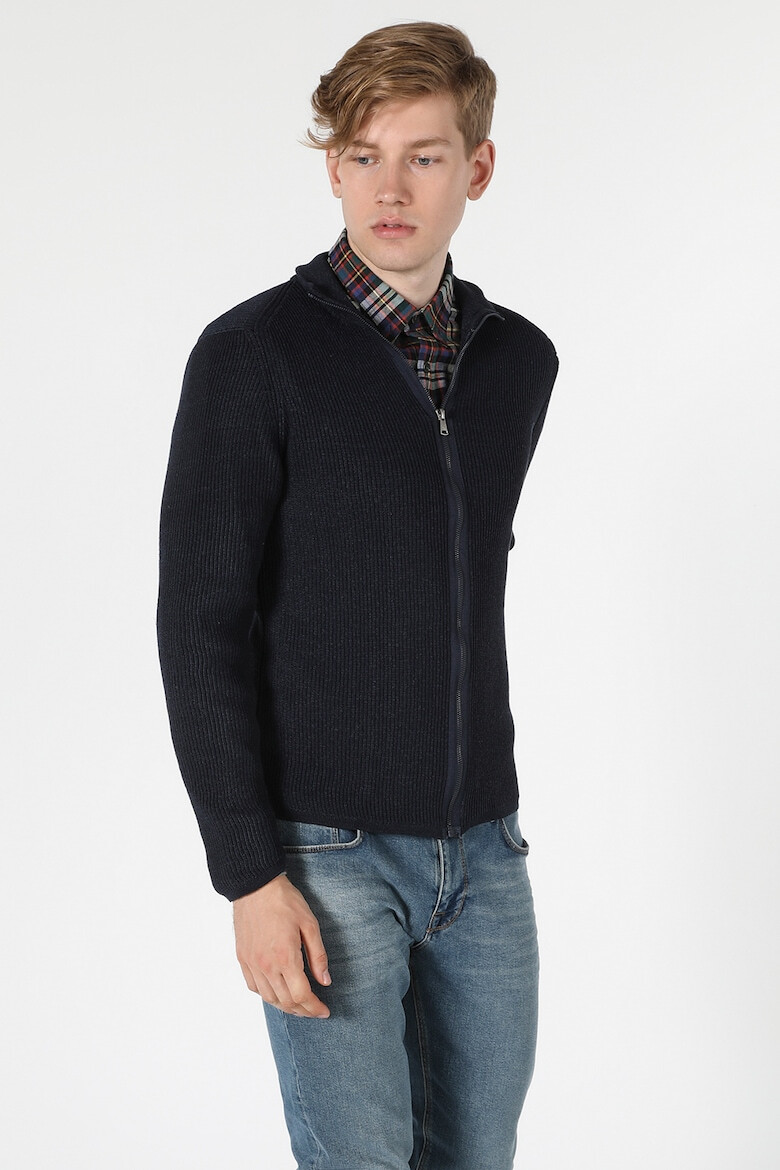 COLIN'S Cardigan slim fit cu fermoar si aspect striat - Pled.ro