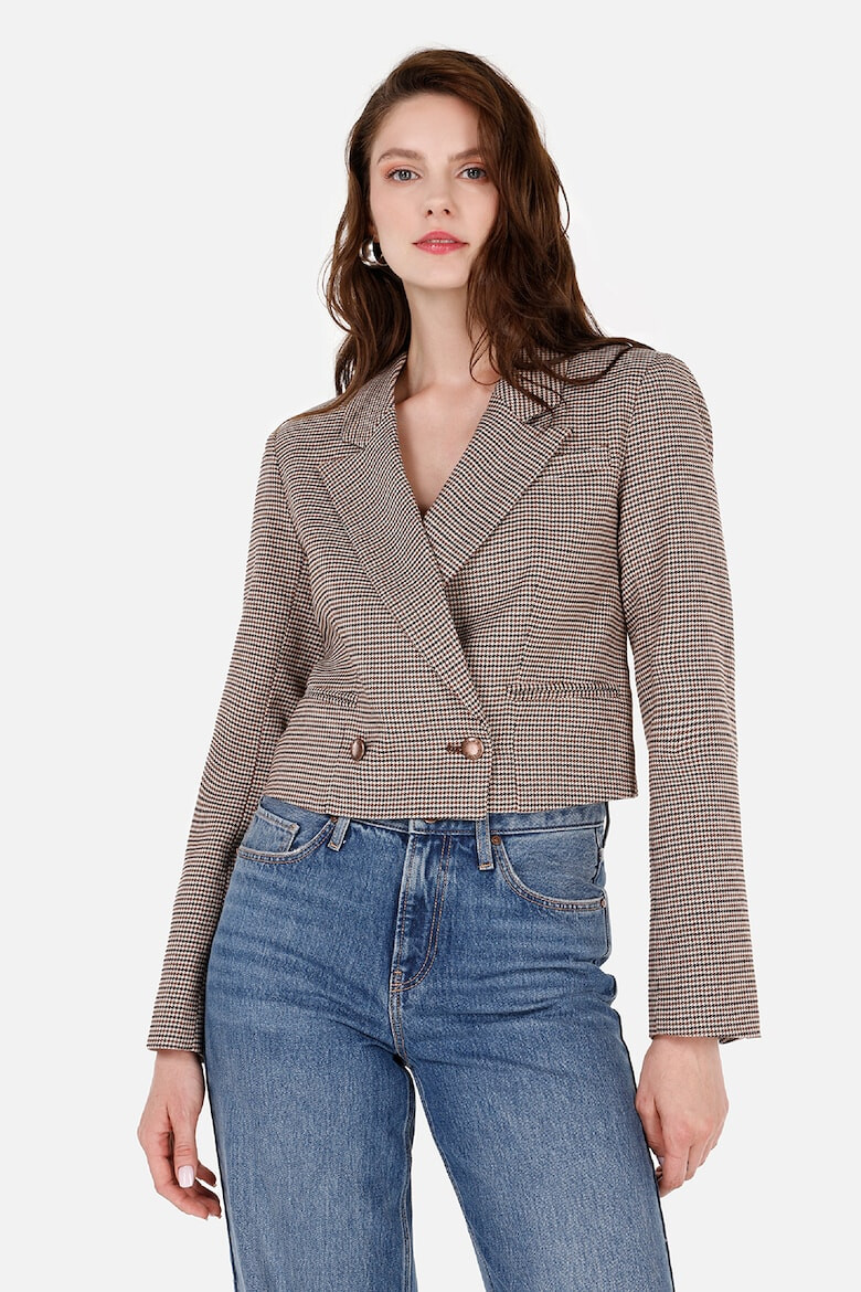 COLIN'S Sacou crop cu imprimeu houndstooth - Pled.ro