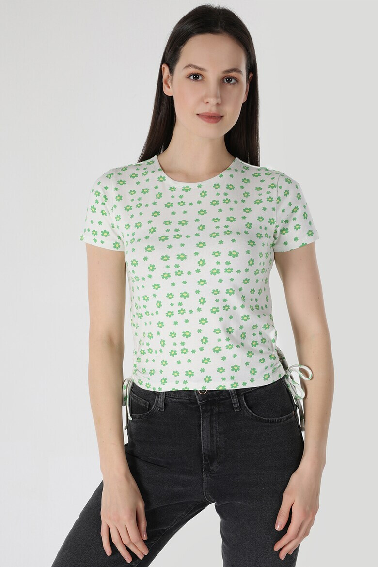 COLIN'S Tricou crop cu imprimeu floral - Pled.ro