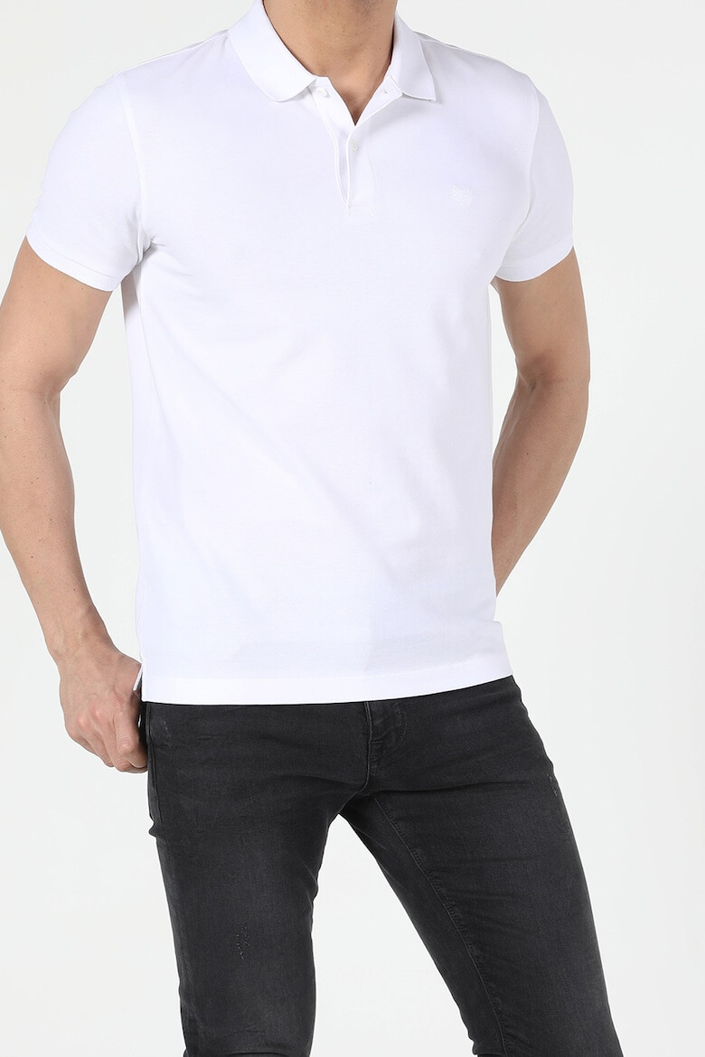 COLIN'S Tricou polo de bumbac cu model uni - Pled.ro