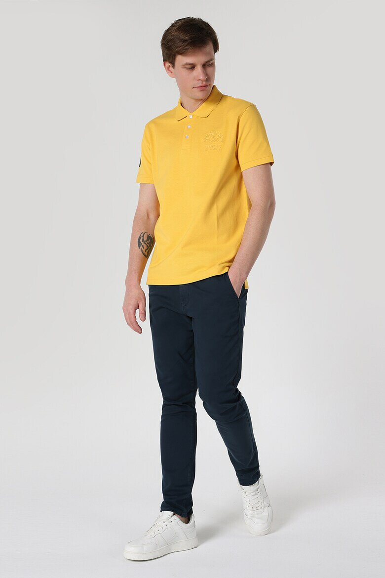 COLIN'S Tricou polo din pique cu broderie - Pled.ro