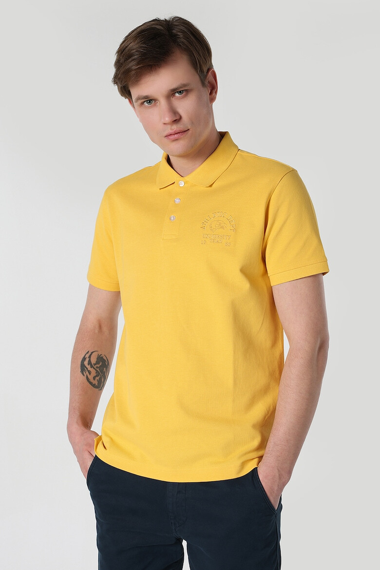 COLIN'S Tricou polo din pique cu broderie - Pled.ro