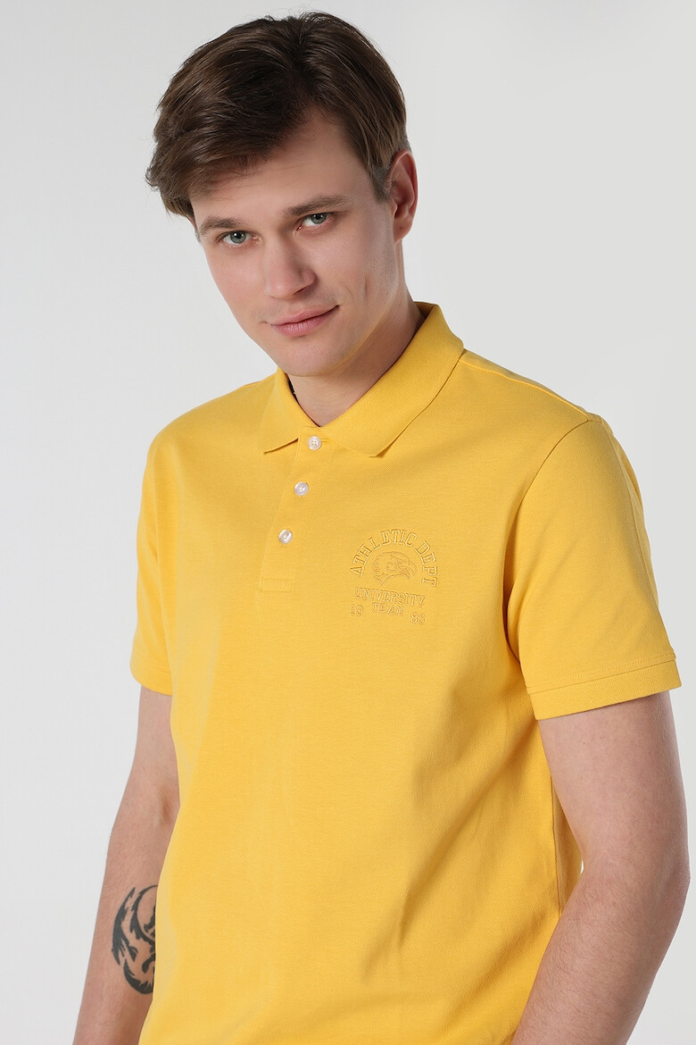 COLIN'S Tricou polo din pique cu broderie - Pled.ro