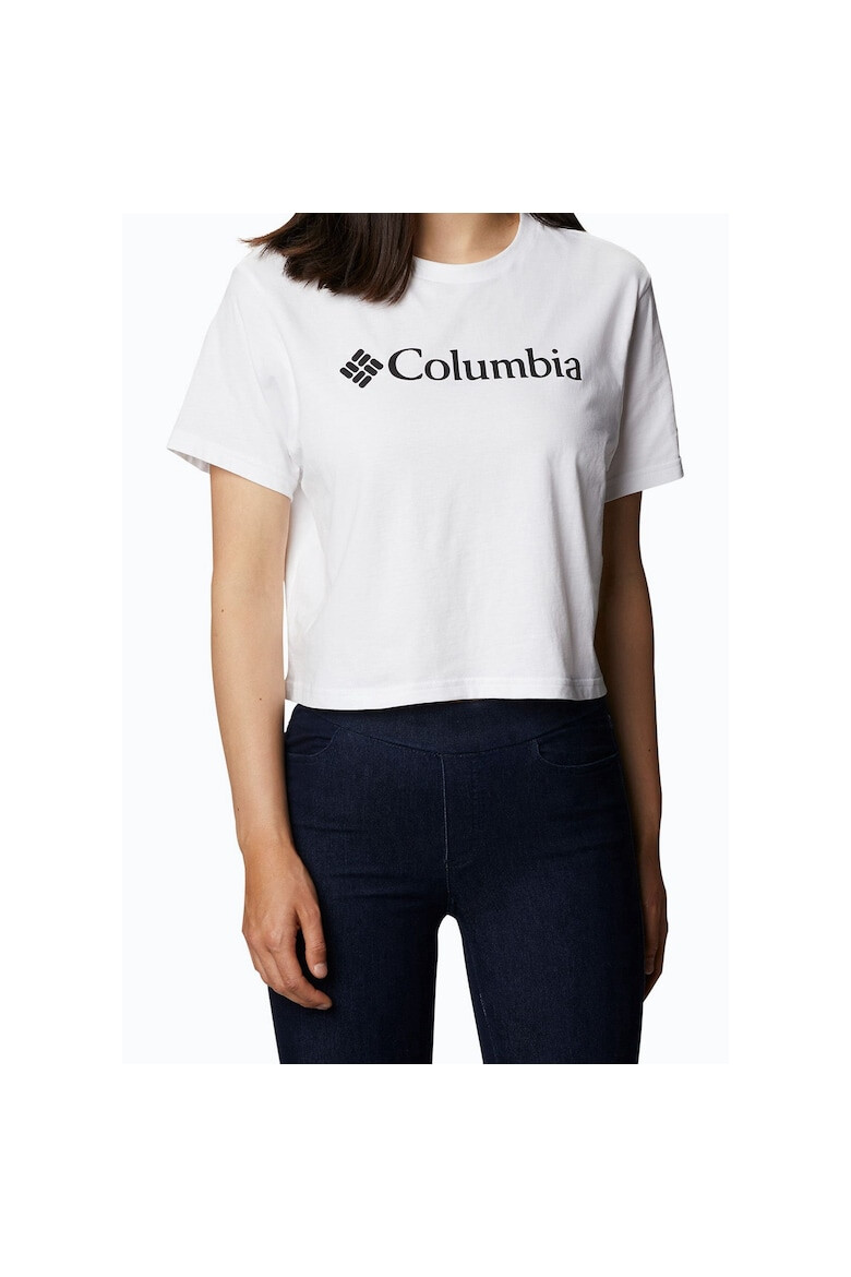 Columbia Tricou de trekking pentru femei Bumbac Alb/Negru - Pled.ro