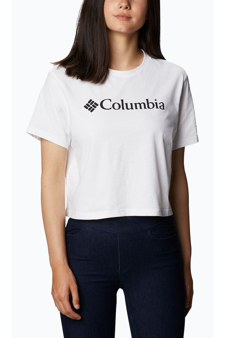 Columbia Tricou de trekking pentru femei Bumbac Alb/Negru - Pled.ro