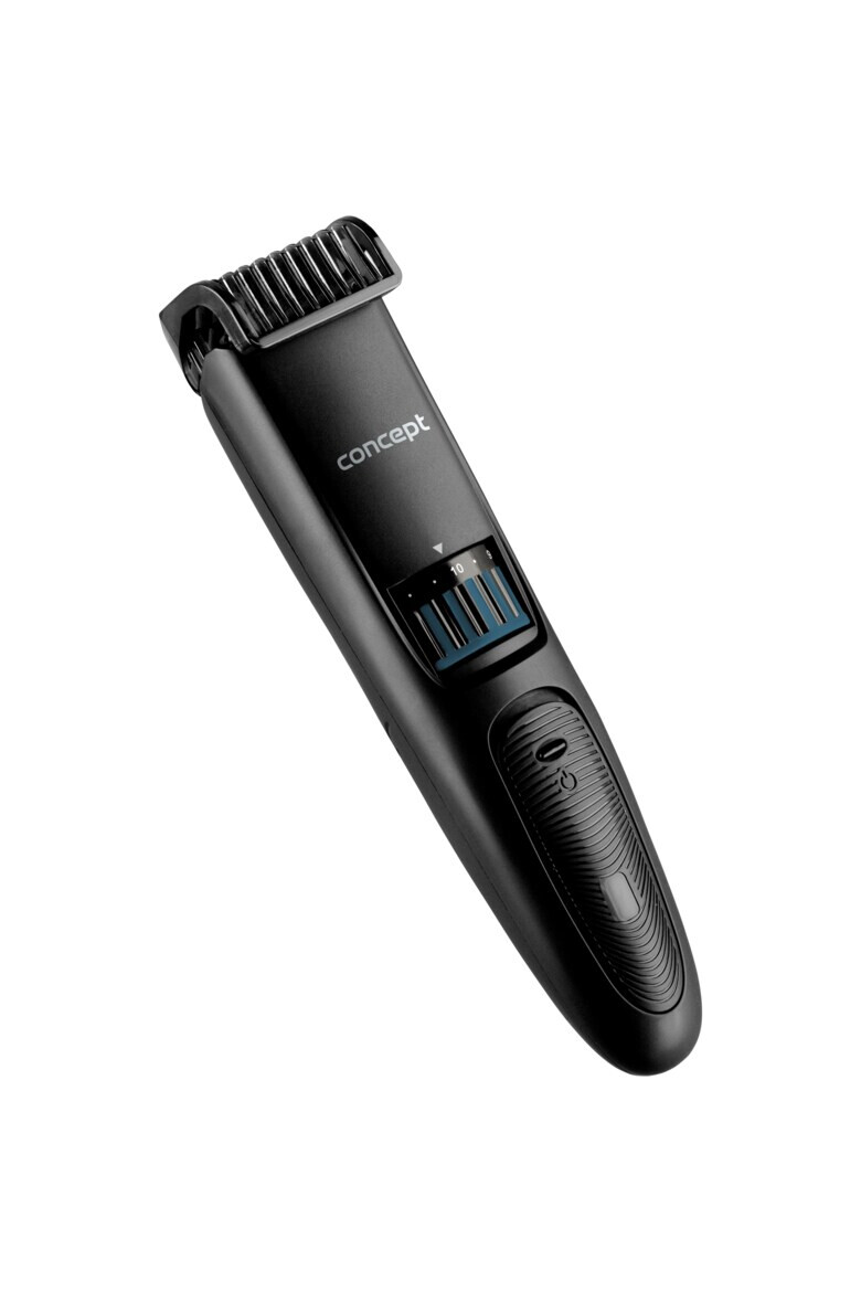 Concept Aparat de tuns parul si barba 0.5mm fara extensii1-10mm cu extensii durata de functionare 40 min lame otel inoxidabil autoascutire lame negru - Pled.ro