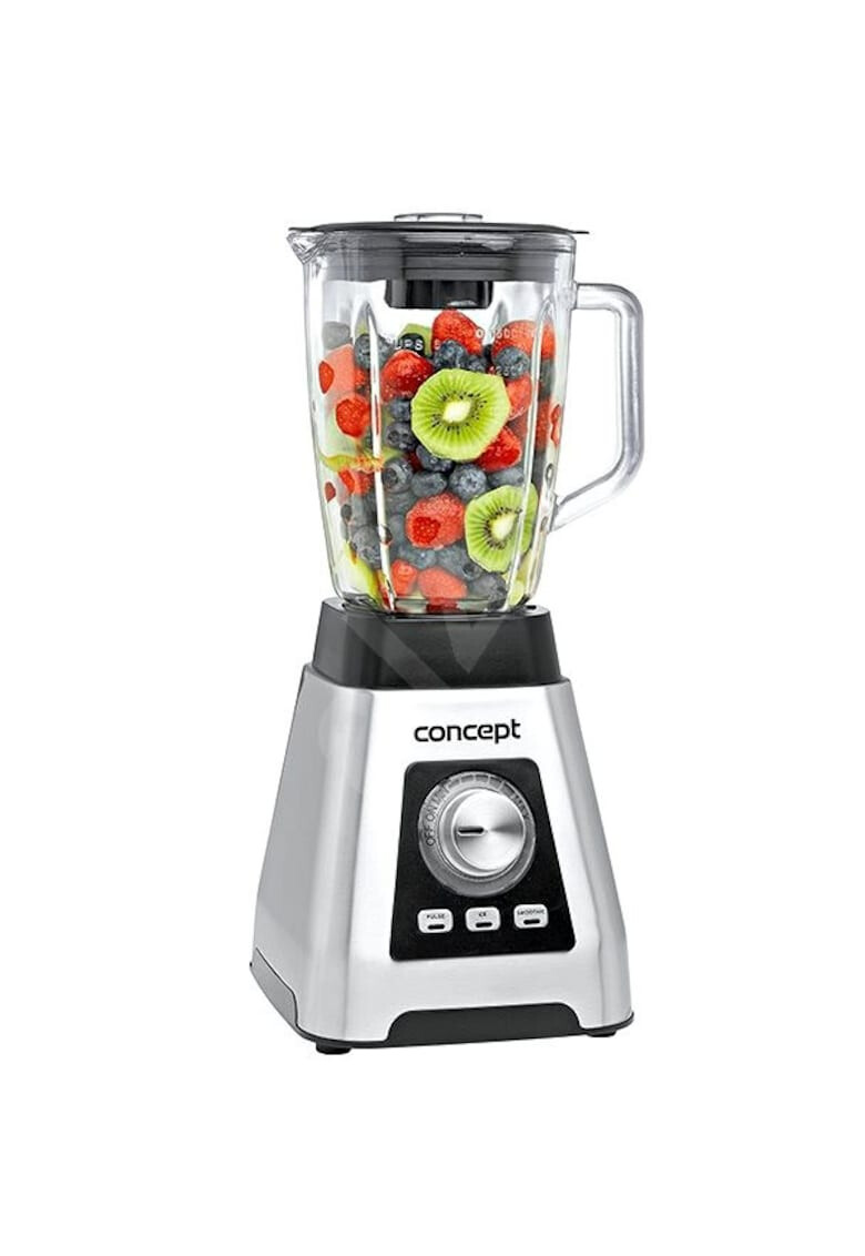 Concept Blender SM-3410 1000 W Vas Sticla 15l 16 Viteze Ice crush Smoothie 22000 rpm functie impuls Gri - Pled.ro