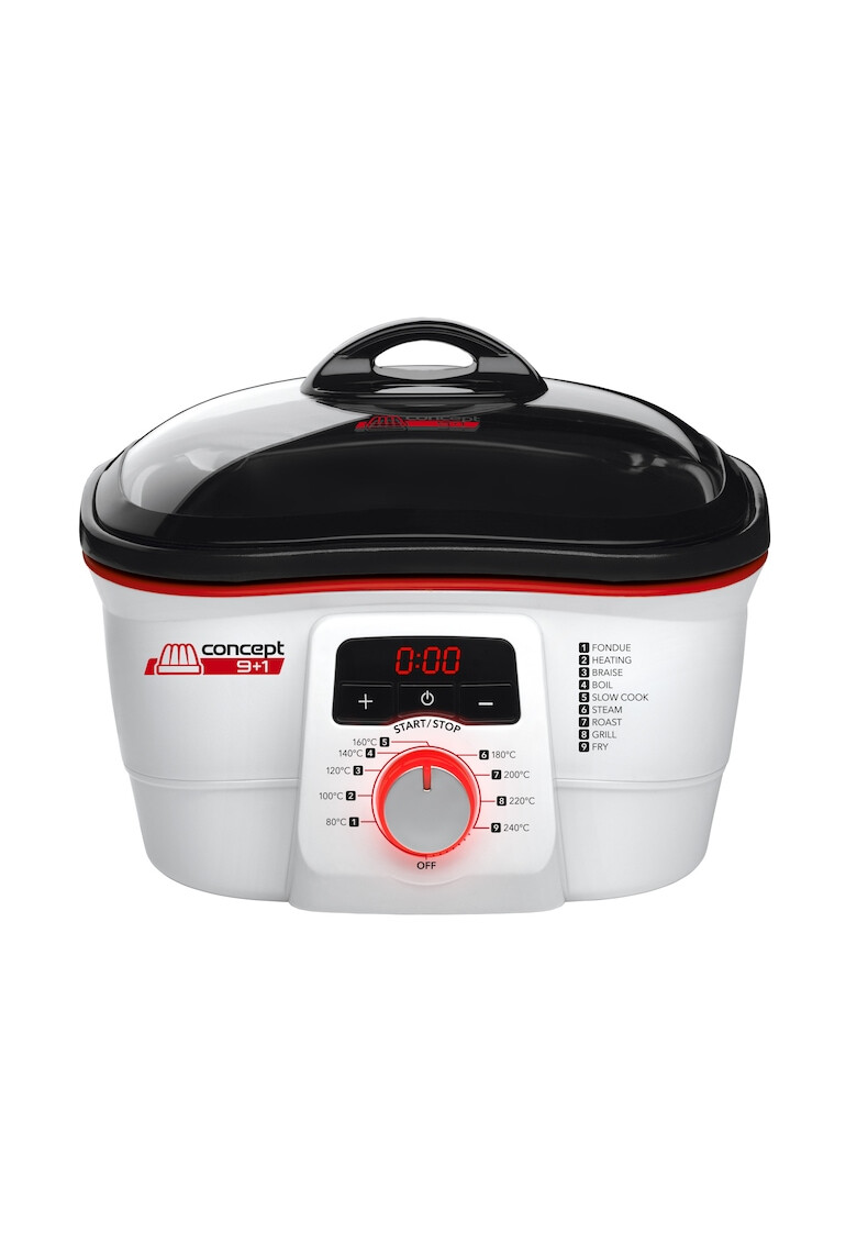 Concept Multicooker 1500 W 4 L 9 programe interior ceramic Set Fondue inclus Alb - Pled.ro