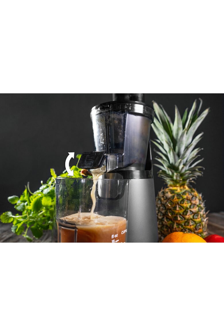 Concept Slow Juicer 3 filtre Filtru pentru Sorbet 70rev/min 150 W container suc 1l container pulpa 1.3l Negru - Pled.ro