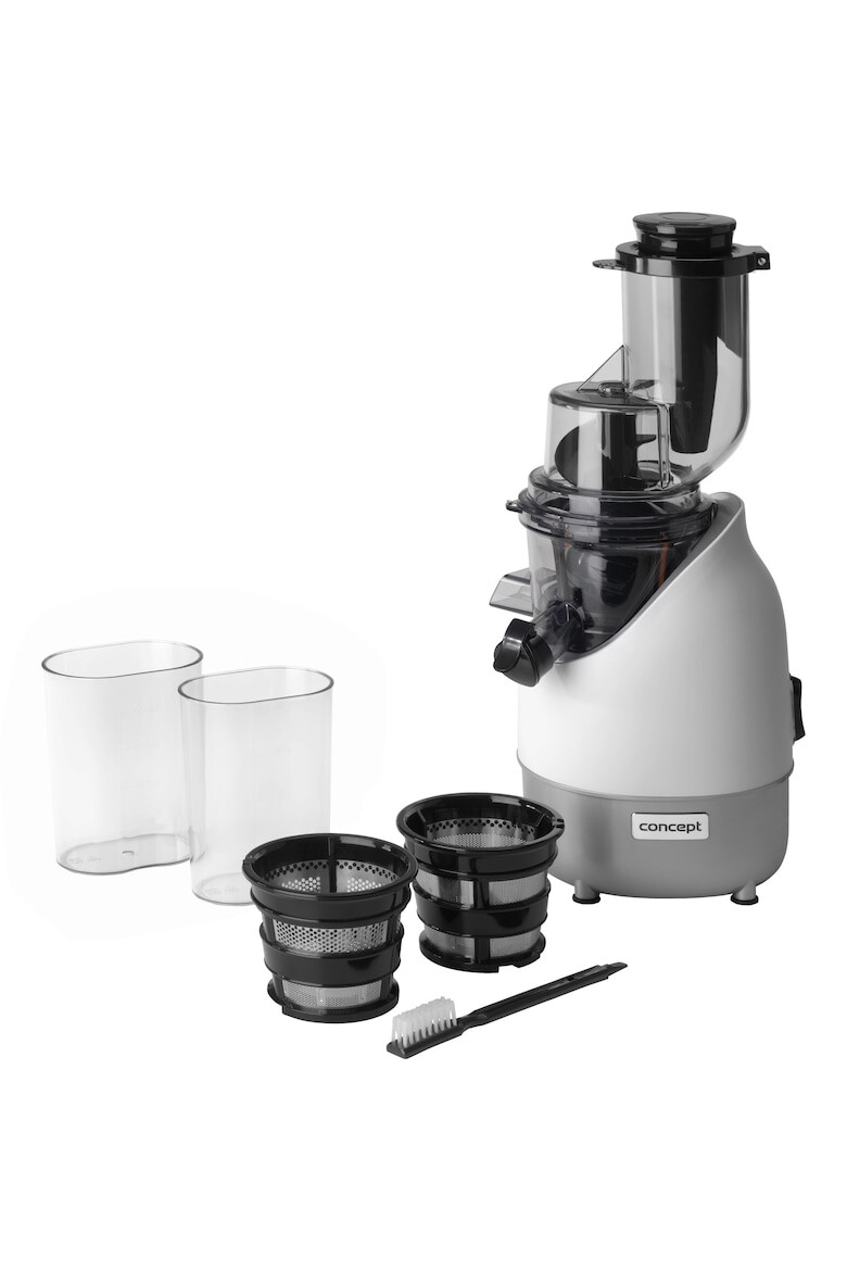 Concept Slow Juicer diametru tub 70 mm Container suc 600ml container pulpa 600 ml 200 W 70rev/min Alb - Pled.ro