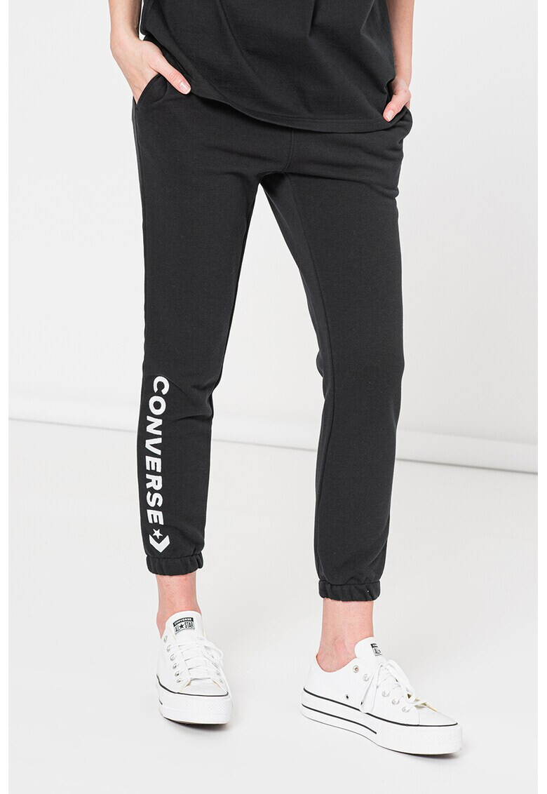 Converse Pantaloni cu imprimeu logo contrastant pentru fitness - Pled.ro